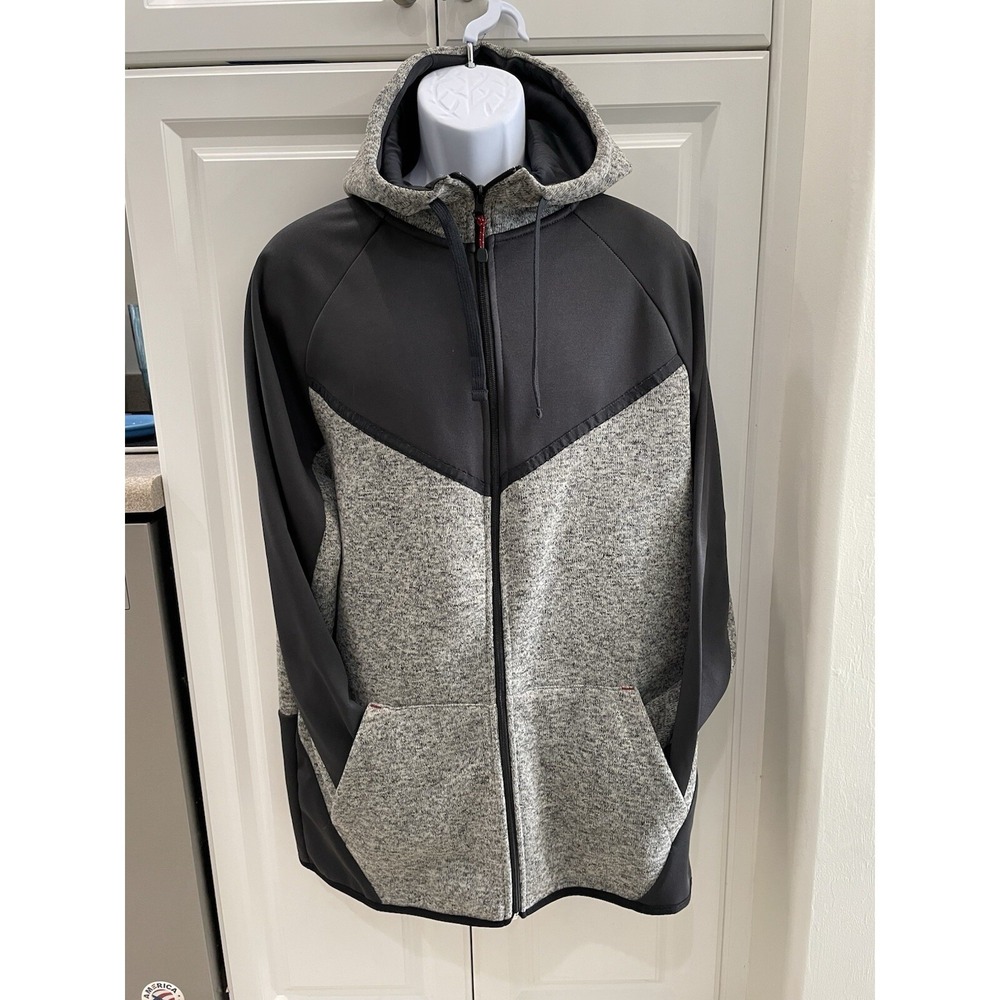 Rugby University Black And Gray Zip Up Hoodie Large